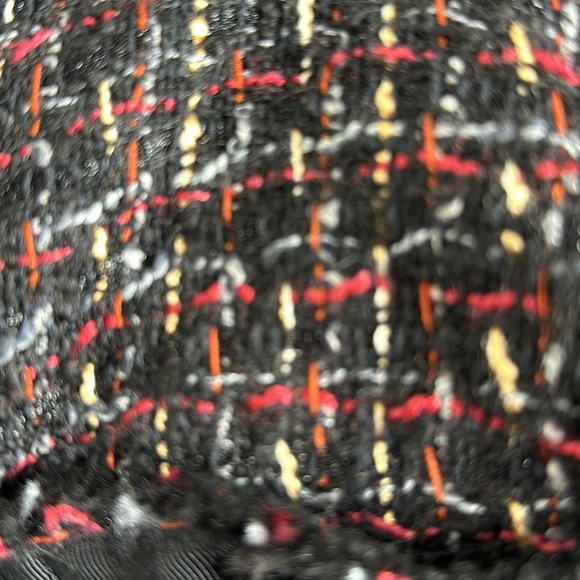 Talbots | Black with Red, Gold, & White Color Tweed Waist Jacket - Picture 11 of 11